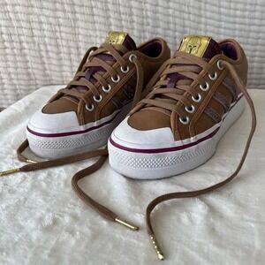 Adidas Mens Brown Lace Up Star Wars Nizza Platform Sneakers Shoes Size 6.5